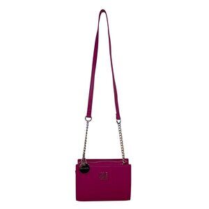 Steve Madden Women’s Fuchsia Faux Leather Chain Strap Compact Crossbody Bag